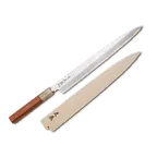 image of Korin HMA-SHYA-KR-300 Yanagi Knife, 11-3/4" (30cm) Carbon Steel & Iron, Quince Wood Handle