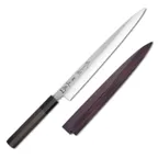 image of Korin HMA-SHYYA-EE-300 Masamoto Honyaki Yanagi Knife, 11-4/5" (30 cm) Carbon Blade, Ebony Handle