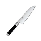 image of Korin HMB-VGSA-180 Santoku Knife, 7" (18 cm) Forged VG‑10 Steel Blade, Wood Handle, Beveled Edge