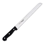 image of Korin HSU-INBR-250 Suisin Inox Bread Knife, 9-3/4" Forged High‑Carbon Steel Blade, Brown Wood Handle
