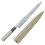 image of Korin HSU-SAIYA-240 Suisin Yanagi Knife, 9-7/16" (24cm) Forged Steel, Wood Handle – Made in Japan