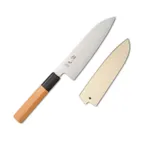 image of Korin HSU-WASA-180 Inox Honyaki Wa‑Santoku Knife 7" (18 cm) RH Forged Edge Steel Blade Yew Wood Handle