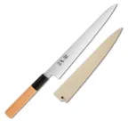 image of Korin HSU-WASU-270 Suisin Honyaki Wa‑Sujihiki, 10‑1/2" (27 cm) Forged, Wood Handle, 90/10 Beveled Edge