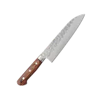 image of Korin HTO-HDSA-180 Damascus Santoku Knife, 7" (18cm) VG-10 Steel Blade, Hardwood Handle, Forged