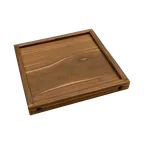 image of Korin IMP-08420 Yakisugi Wooden Display Riser, Square 7"x7"x1" Brown, Fits 9" Width, 4" Height, 1-2 Step