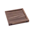 image of Korin IMP-08422 Cedar Square Display Riser, 6"L x 6"W x 1"H, Brown Finish, Holds Up to 4" Height
