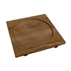 image of Korin IMP-08435 Wooden Display Riser, 8¼" L x 8¼" W x 4⅘" H, Brown Finish, 6½", Up to 4" Height