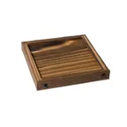 image of Korin IMP-21548 Wooden Japonica Riser, Square 5.5" x 5.5" x 0.75" Brown, 1‑2 Step Up To 4"