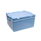 image of Korin TK-102-26 Storage Box, 3‑Gal, 19.25"L x 15"W x 10.25"H, Double‑Handle, Insulated, Blue Plastic