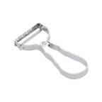 image of Korin TK-1108 Vegetable Peeler, 5" x 2-1/2" Angled Stainless Steel Blade with Side Cutter
