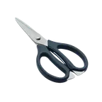 image of Korin TK-126 Kitchen Shears, 7.75"L, Non-Slip, Stainless Steel Blades, Black