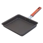 image of Korin TK-301-06 Omelet Pan, 8-1/2"L x 9-1/4"W, Teflon-Coated Aluminum with Steel Bottom, Handle