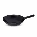 image of Korin TK-301-07-33 Cast Iron Wok Pan, 13" Dia x 3.9" H, Iron Peking Style, No Enamel, Made in Japan