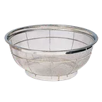 image of Korin TK-401-02-35 Colander, 13-4/5" dia. x 6-1/2"H, Round, Shallow, Stainless Steel, Dishwasher Safe