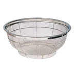 image of Korin TK-401-02-40 Colander, 15-7/10" dia. x 7-1/2"H, Round, Shallow, Stainless Steel