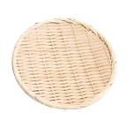 image of Korin TK-401-03-39 Colander, 15-3/8" Diameter Round Strainer, Bamboo Construction, Bonzaru Finish