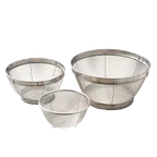 image of Korin TK-401-04-C Colander Set, 3-Piece Stainless Steel, Dishwasher Safe, Sizes 6"W, 7-1/2"W, 9-3/5"W