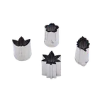 image of Korin TK-611-LEAF Stainless Steel Leaf Shape Vegetable Cutter, 3 Piece Set - Small, Medium, Large Sizes