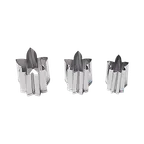 image of Korin TK-611-MOMIJI 3-Piece SS Leaf Cutter Set Small 1-1/4"×1"×2" Medium Large 2"×2"×2"