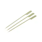 image of Korin TK-633-01-12 - 4" Bamboo Food Skewer, Flag‑Shape Top, Natural Finish, 4" Length - 1/Pack