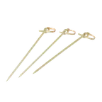 image of Korin TK-633-04-10 - Bamboo Food Skewers 3" Length, Knotted Top, Noshi Gushi Style - 1/Pack