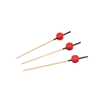image of Korin TK-633-CTK09 Bamboo Skewer, 3" Length, Black Top with Red Ball, 3-1/2" Total - 1/Pack