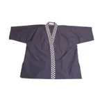 image of Korin UC-103-M Sushi Chef Coat –Med Blue, Poly/Cotton Chest 48-4/5", Length 28-7/10", Sleeve 23-3/5"