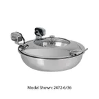 image of Spring USA 2472-697/36 Induction Server, 14.17" Dia. x 7.11" H, Round SS, Gold Cover, 1‑4 Qt Inserts