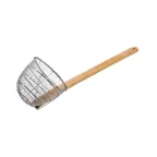 image of Town 42615 Noodle Skimmer – 5-1/2" Dia. x 4-1/4" Depth, Stainless Steel Mesh, 12-1/4" Bamboo Handle