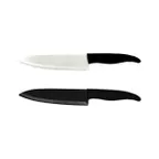 image of Town 47507B Chef Knife - 7" Ceramic Blade, Black Handle, Professional Kitchen Cutlery