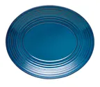 image of Libbey 109761 Oval Terracotta Blue China Platter, 12" x 10" x 1.5" Ceramic, Sold Per Case