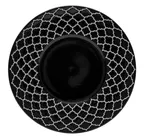 image of Libbey 109975 - 11‑3/4" Round China Plate with Black Rim, Samira Design, China Material - 12/Case