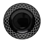 image of Libbey 109977 - 9" Round Soup Bowl, 10 Oz Capacity, Black Rim, China, Samira Design - 12/Case