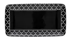 image of Libbey 109978 - Rectangular China Platter 11-7/8" x 6-1/2" Black Combo Samira Design China - 12/Case