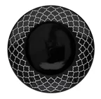 image of Libbey 109982 Samira Black Combo China Plate, 11-1/8" Round, Fine China Material - 12/Case