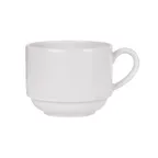 image of Reserve by Libbey 113603 Parisian White Porcelain Cup, 8.5 oz (3.3" x 2.7"), Stackable - 12/Case
