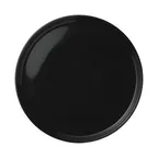image of Libbey 113673 - Round 7.75" Porcelain China Plate, Black Finish, Stackable, 7.75" Diameter - 12/Case