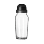 image of Libbey 13230520 Cocktail Shaker – 19‑oz (500 ml) 2‑Pc Glass Clear with Black Lid, 6 7/8" H x 3 3/8" D - 12/Case
