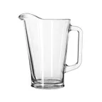 image of Libbey 1792421 Glass Pitcher, 35.5 oz (1.1 Qt), 7‑3/4" H x 4‑7/8" W, Clear Glass with Handle, No Lid - 6/Case