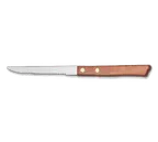 image of Libbey 200 1482 Steak Knife - 8" Stamped Steel Blade, Economy Cut, Wooden Handle - 24/Case