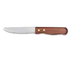 image of Libbey 200 1492 Beef Baron Steak Knife, 10" Rosewood Handle, Stamped, Wood Handle - 12/Case