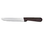 image of Libbey 201 2702 Steak Knife, 8-3/4" Round Tip, Black Plastic Handle, Stamped Style - 12/Case
