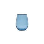image of Libbey 217/AK1K2K Stemless Wine Glass, 11.75 oz (4" H x 2 3/8" T x 1 3/4" B), Sapphire, Glass, 12/Case