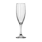 image of Libbey 3795 Flute Glass, 6 oz, 8½" Height, Tempered Glass, Safedge® Rim & Foot, Stem Base - 12/Case