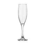 image of Libbey 3796 - 6 oz Flute Champagne Glass, Tall Stem, Partially Tempered Glass, 8"3/4" Height, 12/Case