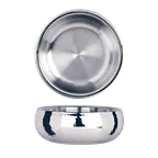 image of Libbey 6707 Double‑Wall Serving Bowl, 7" Dia × 2¾" H, 52 oz (1 qt) Stainless Steel - 1/Case