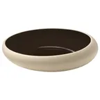 image of Playground 701182691001372 - 10¼" Round Stoneware Plate, Black Coupe Rim, 10.25" Dia x 2" H - 6/Case