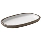 image of Playground 701201991000436 Oval Stoneware Platter, 7½" Dia x 4⅜" H, Coupe Rim, Taupe - 6/Case