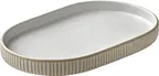 image of Playground 701206891000582 Oval China Platter, 7-1/8" x 4-3/8" x 3/4", White Ceramic, Safe - 6/Case