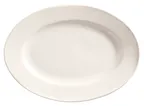 image of Libbey 740-901-117 Oval China Platter, 11½" x 7¾" Cream White Porcelain with Rolled Edge - 1/Case